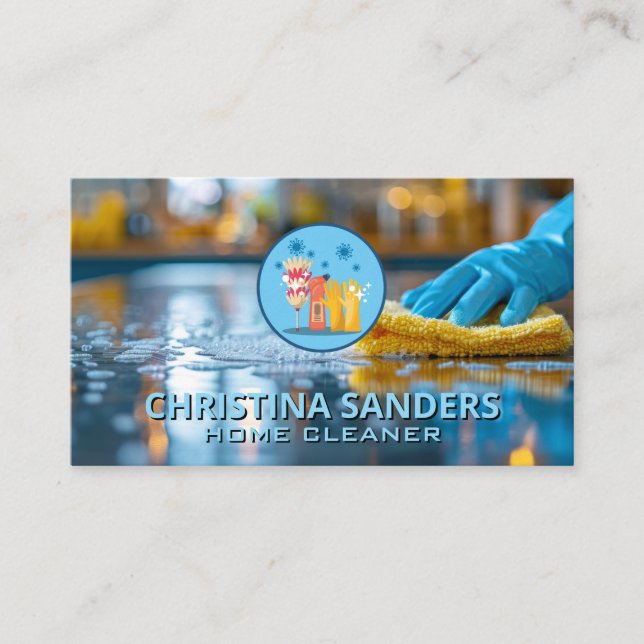 Carte De Visite Comptoir cuisine de nettoyage | Services domestiqu (Devant)