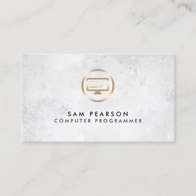 Carte De Visite Computer Programmer ComputerCode Icon BusinessCard (Devant)