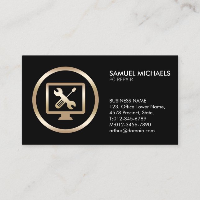 Carte De Visite Computer Tools Icon PC Repair Business Card (Devant)