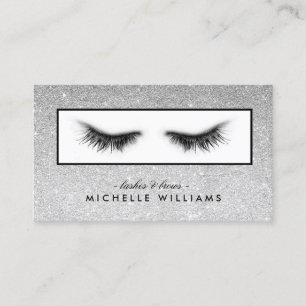 Carte De Visite Concepteur argenté chic Artsy de cils de parties
