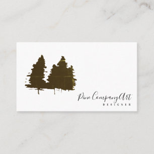 Carte De Visite Concepteur d'arbres de pin rustiques