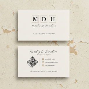 Carte De Visite Concepteur de code QR or élégant