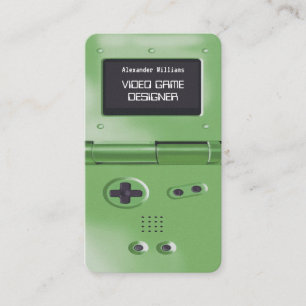 Carte De Visite Concepteur de jeux pour console de jeu rétro verte