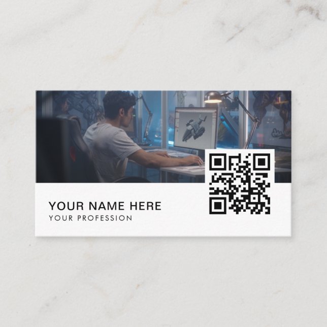 Carte De Visite Concepteur de jeux vidéo Code QR (Devant)