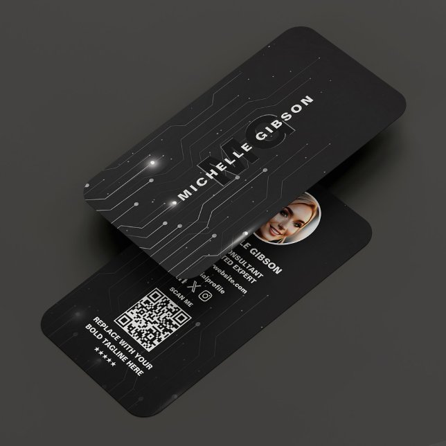Carte De Visite Concepteur de logiciels Ingénieur Black Silver Mod (Software Developer Engineer Black Silver Modern Business Card
)