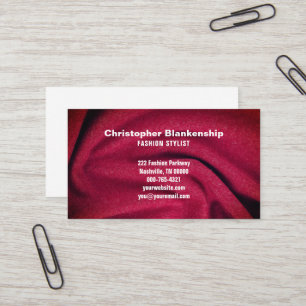 Carte De Visite Concepteur de mode minimaliste Tissu bordeaux