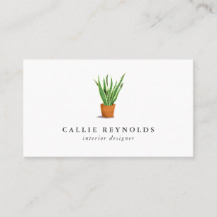 Carte De Visite Concepteur d'intérieur de Plantes verts