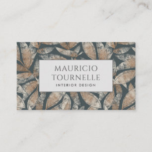 Carte De Visite Concepteur d'intérieur Motif de feuille de terre m