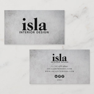 Carte De Visite Concepteur d'intérieur Texture Gris Clair