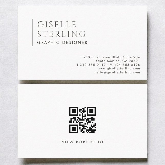 Carte De Visite Concepteur Graphique Code QR Professionnel Moderne (Créateur téléchargé)