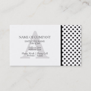 Carte De Visite Concepteur Monogramme Pois noirs