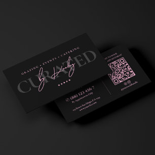 Carte De Visite Concepteur Professionnel Minimal Rose Noir