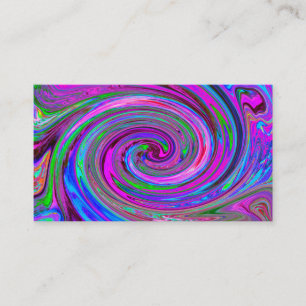 Carte De Visite Conception Abstraite Rétro Tourbillon Magenta Colo