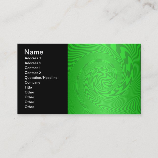 Carte De Visite Conception Abstraite Vert Clair (Devant)