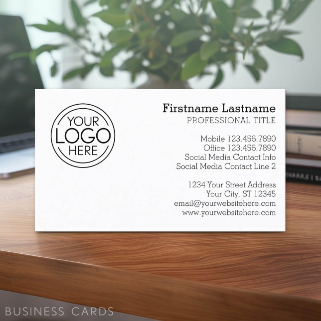 Carte De Visite Conception classique avec logo et informations de  (Classic Business Card Design with Your Logo and contact information - low minimum)