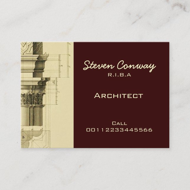 Carte De Visite Conception d'architecture gothique de ~ (Devant)