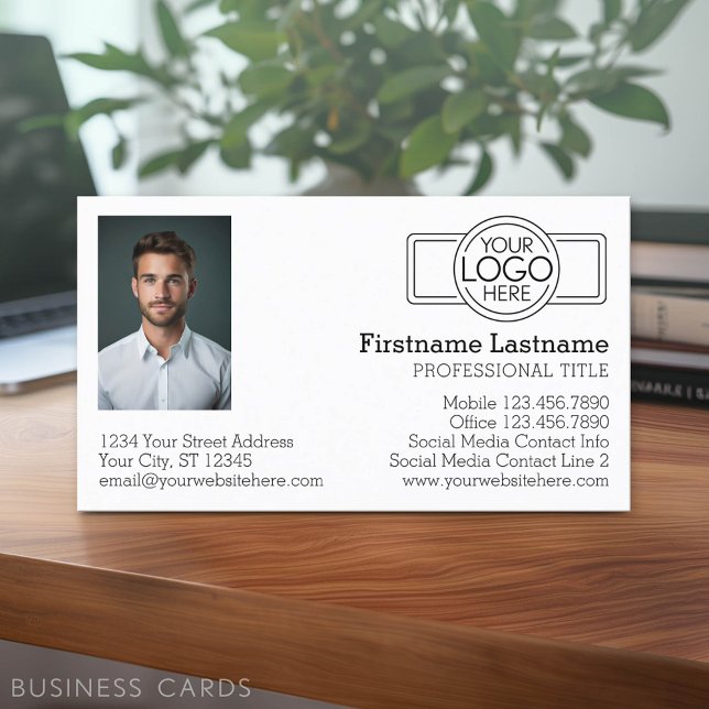 Carte De Visite Conception de base avec logo et photo (Classic Business Card Design with a Photo)