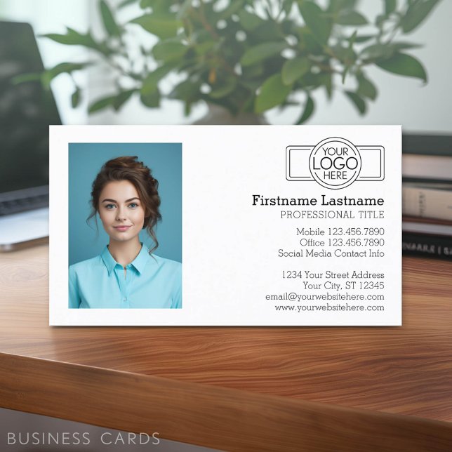 Carte De Visite Conception de base avec logo et photo (Classic Business Card Design with a Photo)
