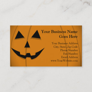 Carte De Visite Conception de base de forme de Jack-o'-lantern