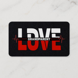 Carte De Visite Conception de battement de cœur d'amour de grands-