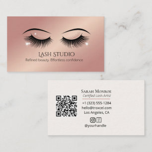 Carte De Visite Conception de cils de luxe avec code QR