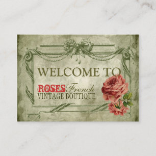 Carte De Visite Conception de dentelle fleurie française vintage