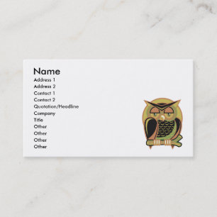 Carte De Visite conception de hibou rétro