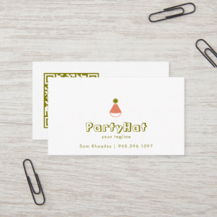 Carte De Visite Conception de logo de chapeau de fête Anniversaire
