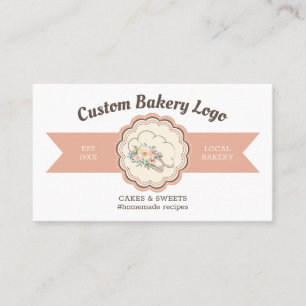 Carte De Visite Conception de logo de chef pâtissier de casquette