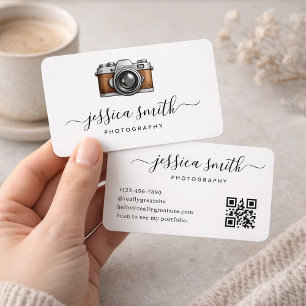 Carte De Visite Conception de logo de photographie avec appareil p