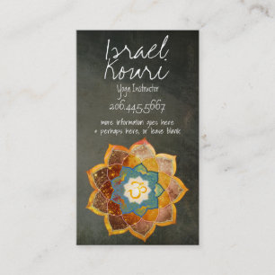 Carte De Visite Conception de mandala à fleur Om dorée