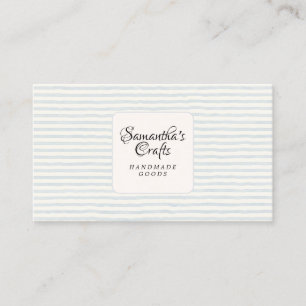 Carte De Visite Conception de marque artisanale à rayures bleues d