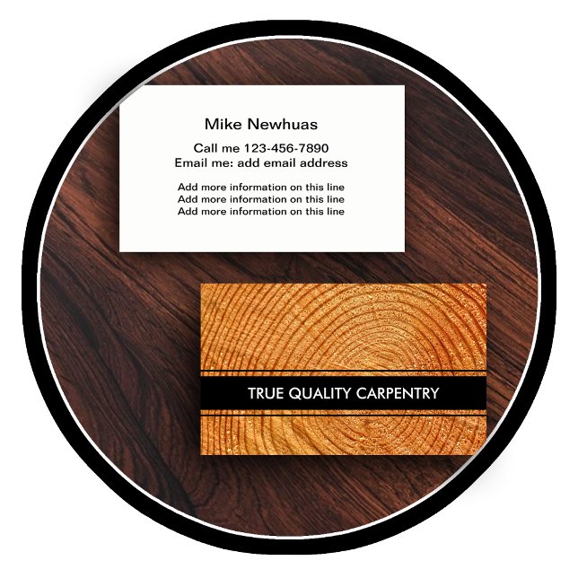 Carte De Visite Conception de menuiserie (carpenter business cards)