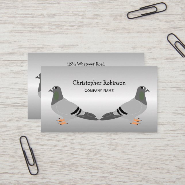 Carte De Visite Conception de pigeon personnalisée (Devant/Arrière en situation)