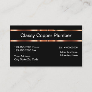 Carte De Visite Conception de plombier en cuivre classique