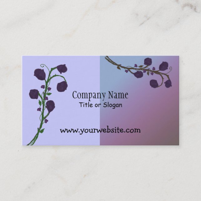 Carte De Visite Conception de rose violette à deux tons (Devant)