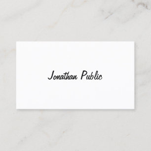 Carte De Visite Conception de script libre Smart Chic tendance Pla