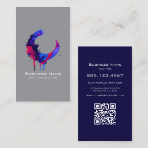 Carte De Visite Conception de tourbillon de peinture abstraite vio