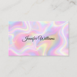 Carte De Visite Conception de tourbillon holographique pastel vibr