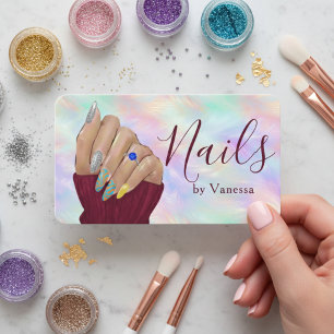 Carte De Visite Conception de Vernis à Ongles Artistique Iridescen
