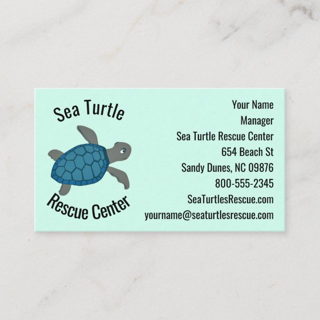 Carte De Visite Conception des tortues marines (Devant)