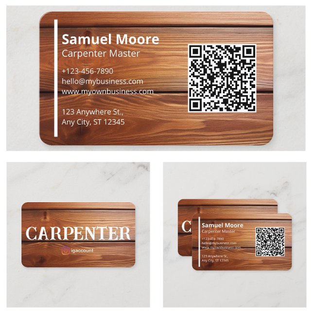 Carte De Visite Conception du centre de gravité maître (Master Carpenter Design Business Card
)