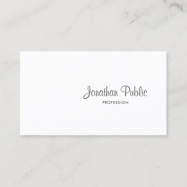Carte De Visite Conception élégante moderne de script à main levée (Devant)