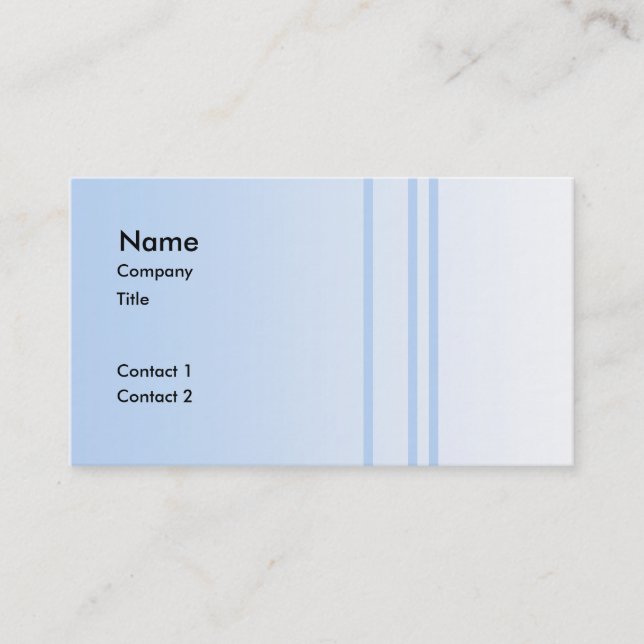 Carte De Visite Conception élégante simple bleu-clair (Devant)