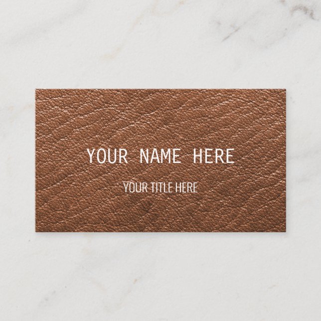 Carte De Visite Conception en cuir Brown personnalisée | (Devant)