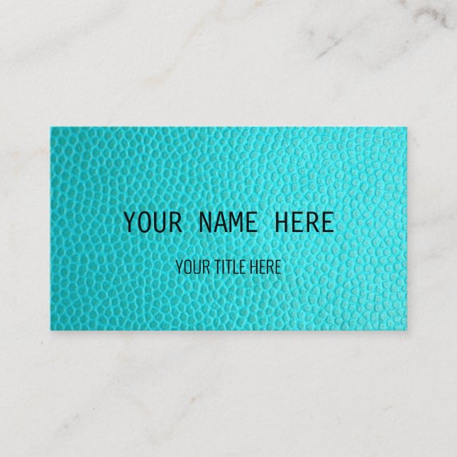 Carte De Visite Conception en cuir Turquoise personnalisée | (Devant)