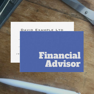 Carte De Visite Conception en gras et en clair - Financial Advisor