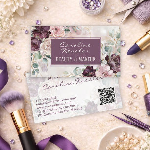 Carte De Visite Conception florale délicate rose violet bleu