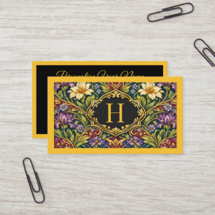 Carte De Visite Conception florale élégante de monogramme Art nouv