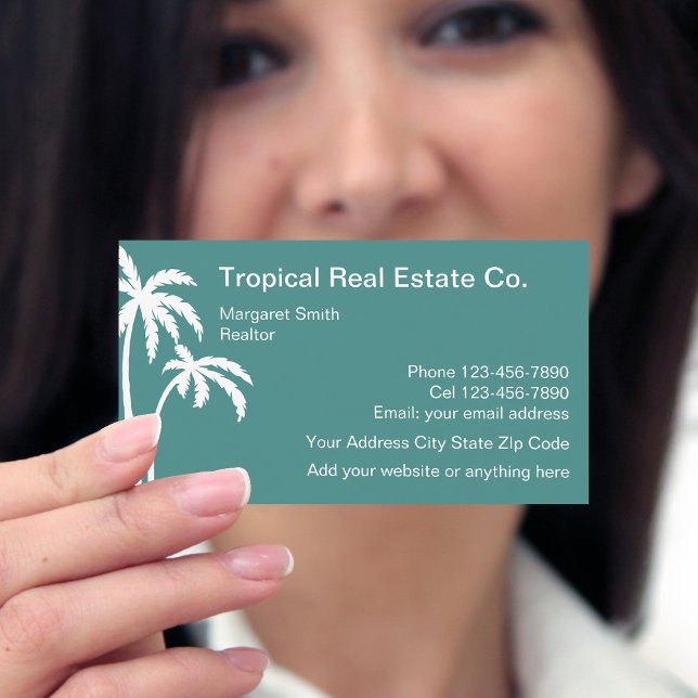 Carte De Visite Conception immobilière tropicale (Créateur téléchargé)